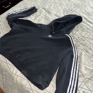 Three stripe cropped Adidas hoodie